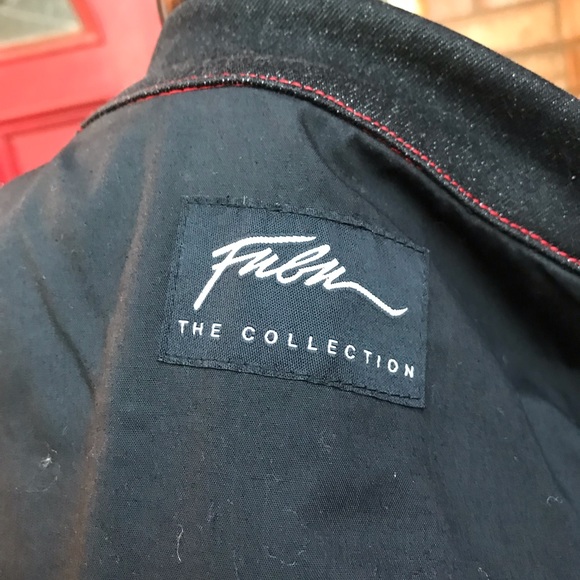 Black Jean Jacket with red jewel & stitching - Picture 6 of 7